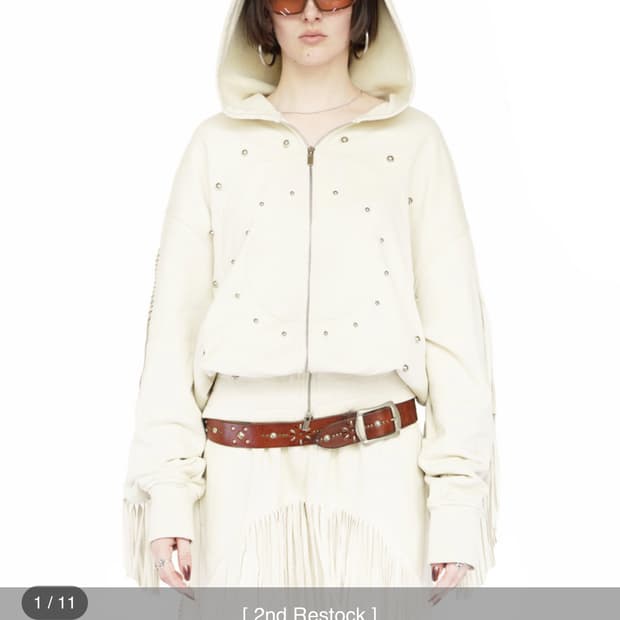 키묘 kimyo 노마드 오픈 케이프 후디드 자켓 바닐라 태슬 후드집업