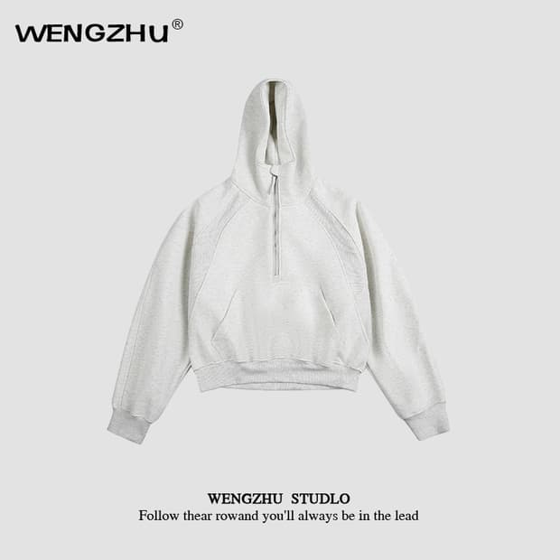 숏 무지 아노락 후드티 (4color) [WENGZHU]