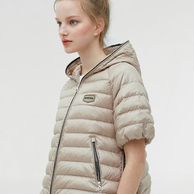 듀베티카 베르니아 반팔 다운 패딩 베이지 40