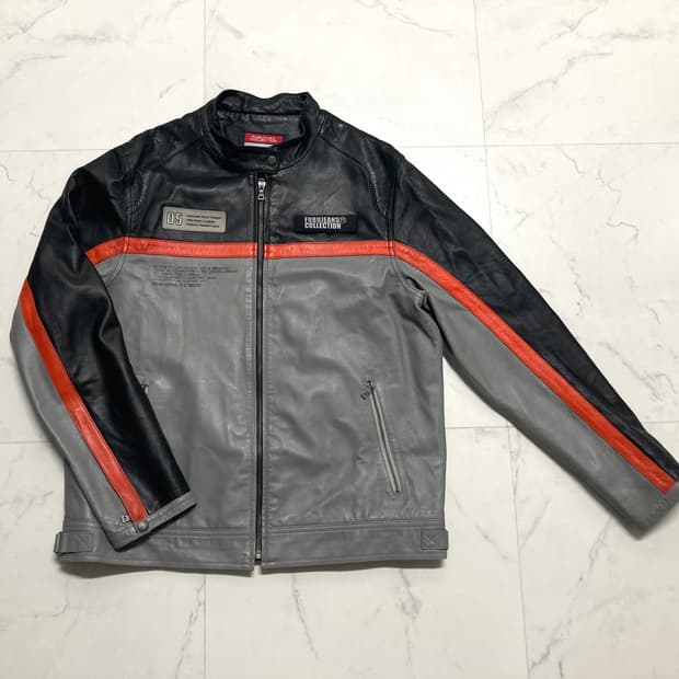 00s 푸부 양가죽 리얼레더 레이싱 자켓 100 L