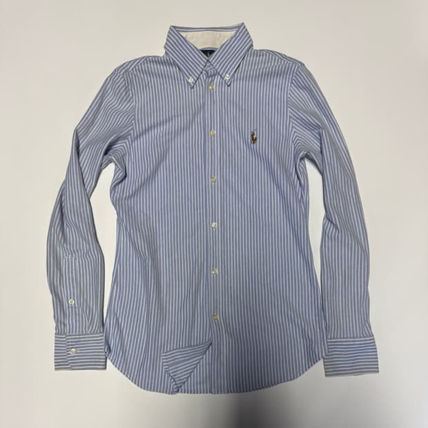 여성 폴로 랄프로렌 옥스포드 니트 스트라이프 셔츠 S