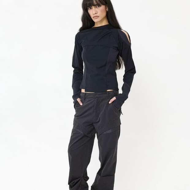 웻태그 STITCHED FLAP PANEL TUCK PANTS