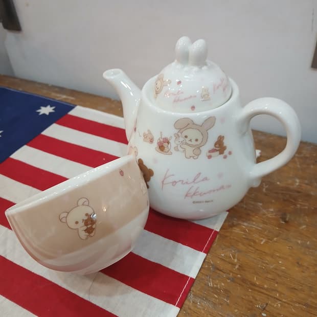 리락쿠마 찻잔,티팟셋트