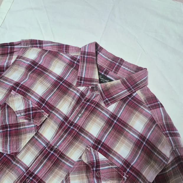 (M) 에디바우어 체크 웨스턴 셔츠