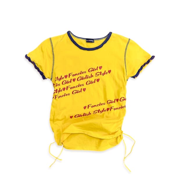 String Funky Lettering Short Sleeve Top