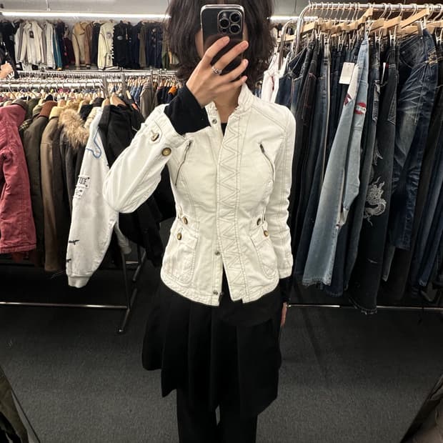 OS)리바이스 빈티지 여성 크림 코튼 자켓