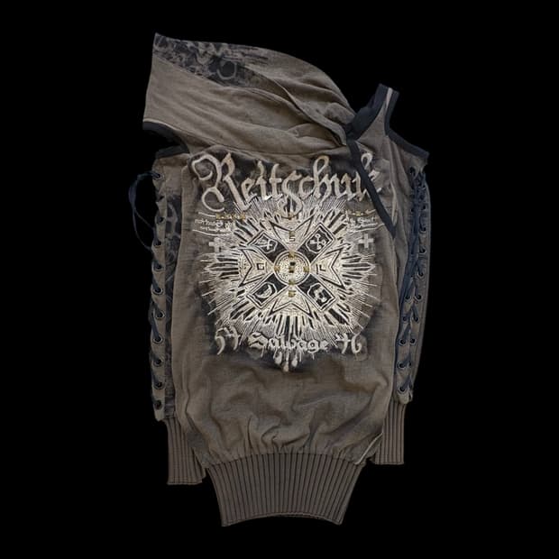 셀비지 레이스업 슬리브리스 후드 베스트