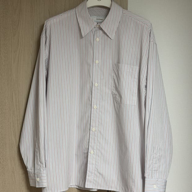 웨이비니스 오리가미 스트라이프 셔츠 딥레드1