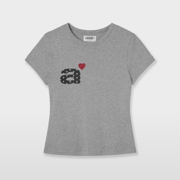 DOT SMALL LETTER TEE [MELANGE GREY]