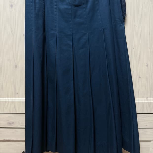 빈티지 플리츠 네이비 스커트 36