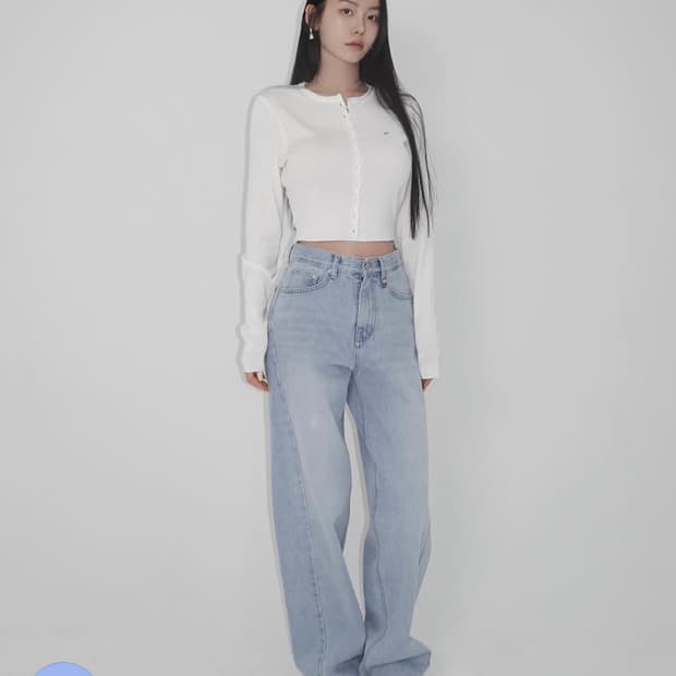 실사) 페일제이드 사이드 인시전 하이웨스트 데님 아이스불루