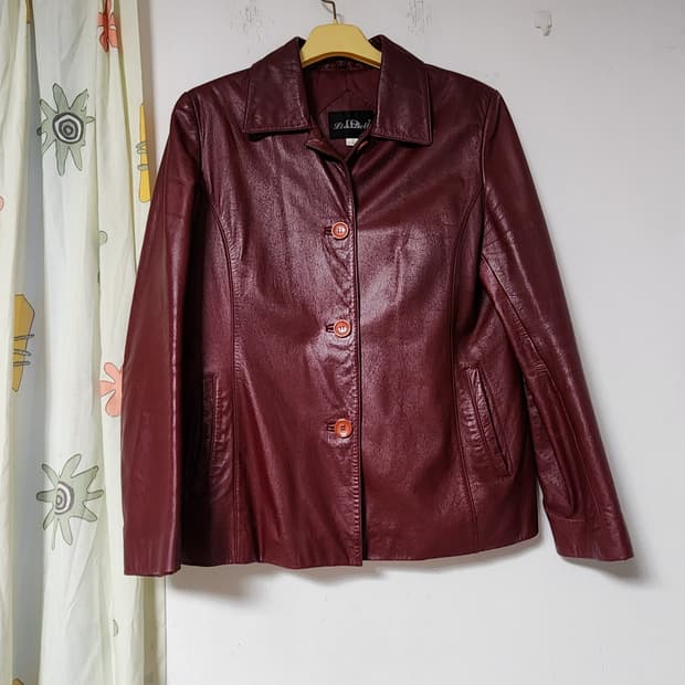 LIO BELL 여성 버건디 소가죽 자켓 66