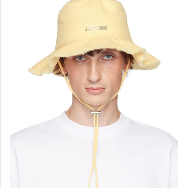 Jacquemus 르 밥 아티쇼 버킷햇 pale yellow
