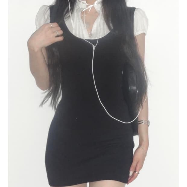 미개봉 새상품 엔젤넘버555 엔넘파 이터널 걸 후드 드레스 원피스