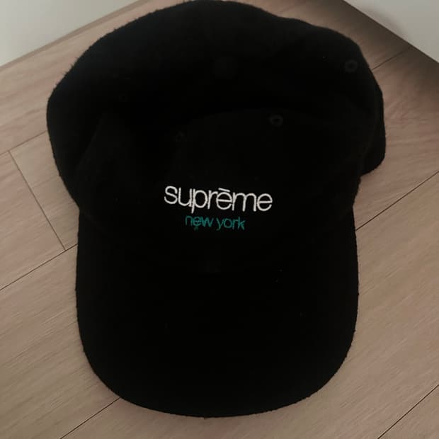 슈프림 워시드 플란넬 6-패널 캡 블랙 - 23FW Supreme Was