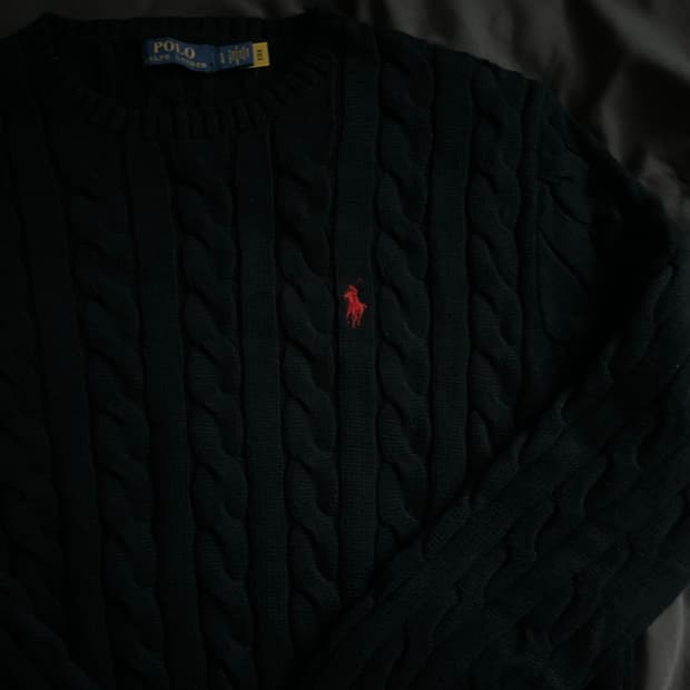 폴로 랄프 로렌 케이블 니트 navy [L]