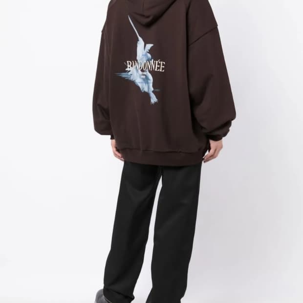 준지 22ss JUUNJ 브라운 가먼트 다이 후드티