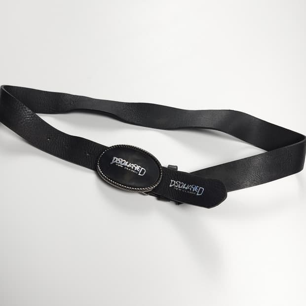디스퀘어드 y2k 버클 빅로고 레더 벨트 (L)
