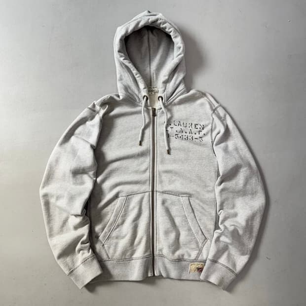 폴로 스컬 성조기 후드집업 그레이