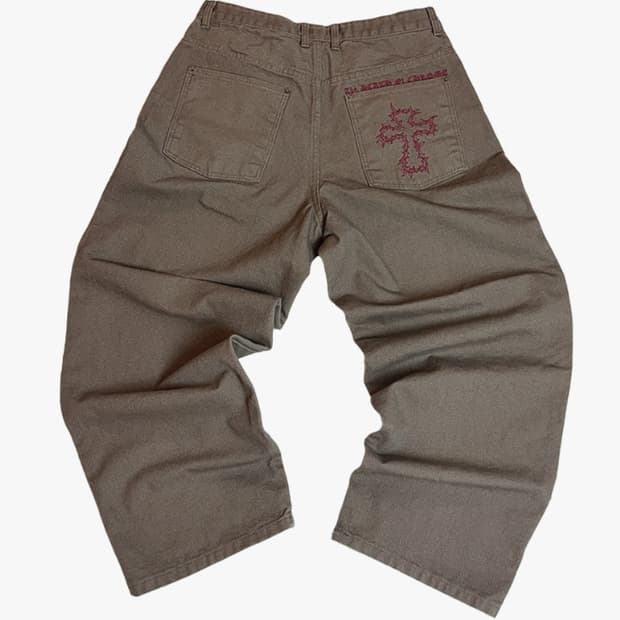 (2) 아오이로 데스오브크롬 크라운 워크팬츠 워시드 브라운/레드