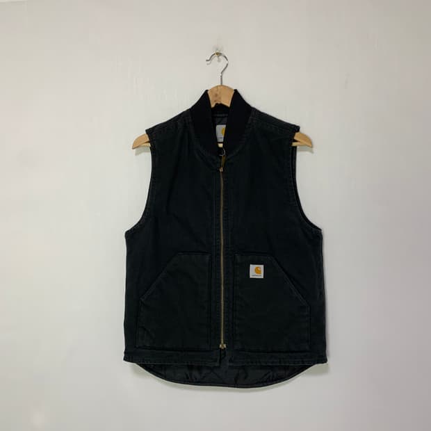 칼하트 빈티지 베이직 블랙 베스트 워크자켓 남녀공용