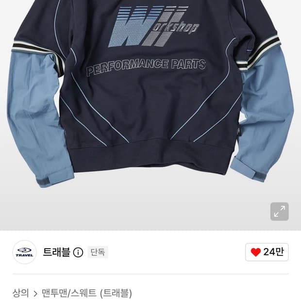 트래블 맨투맨 네이비 M