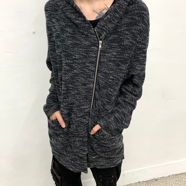 Jeanasis assymetrical hood jacket  