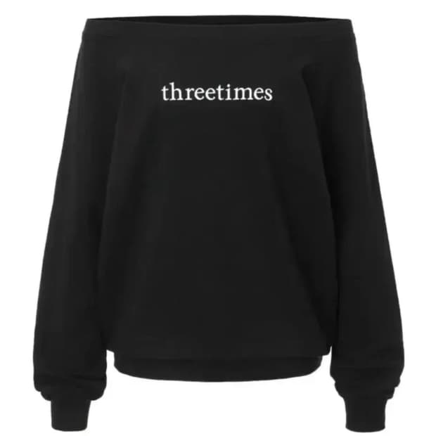 쓰리타임즈 로고 오프 탑 블랙