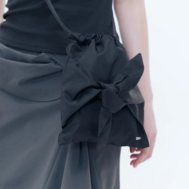 미세키 서울 타이 업 미니 드로우스트링 백 블랙