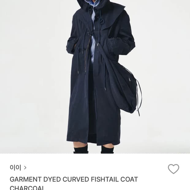 EE 가먼트다이커브피쉬테일코트 차콜 M