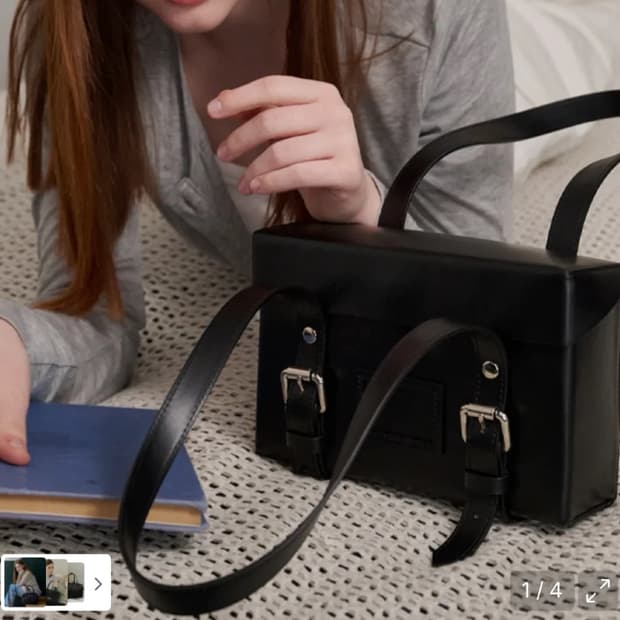 론론 스퀘어 버클 미니 토트백