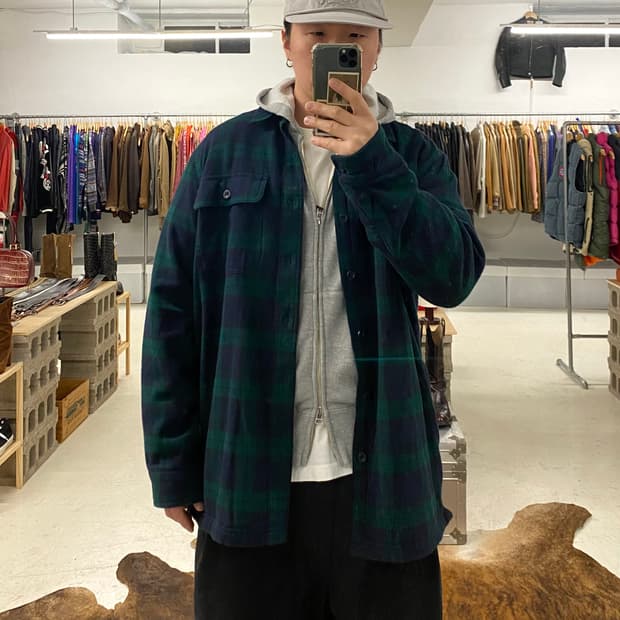 L.L. BEAN black watch shirts jacket 블랙와치