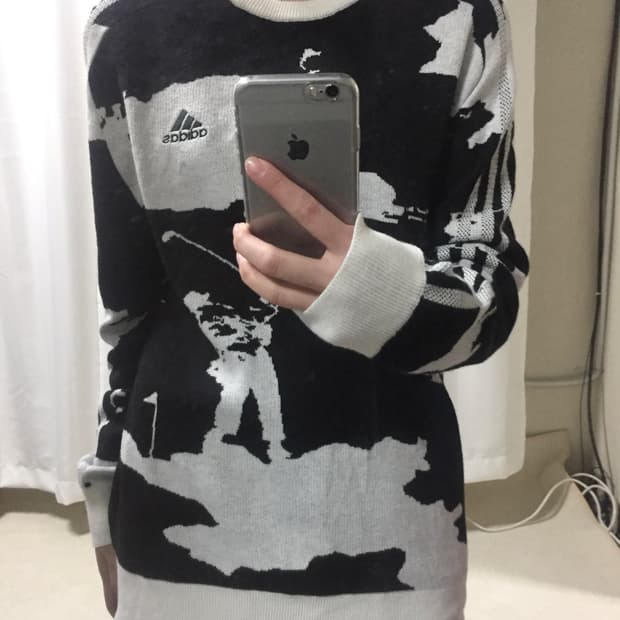 아디다스 지브라 흰검 트랙탑 니트