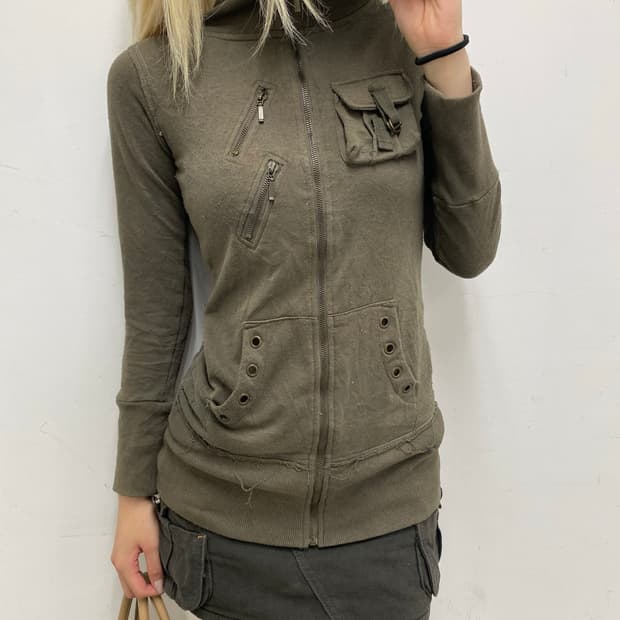 (Jessy Logan)00’s Khaki Double Zip Detai