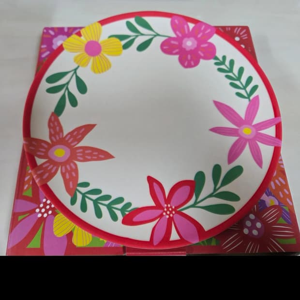 (새제품)수입 플라워 뱀부 플레이트 접시2개 선물기능