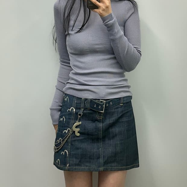 오픈와이와이 골지 니트 탑