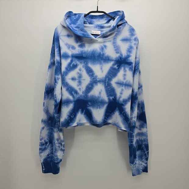 GAP 타이다이 크롭 후드티 블루