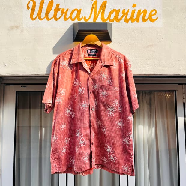 챕스 랄프로렌 립스탑 플로럴 오픈카라 반팔 셔츠 (일본제)