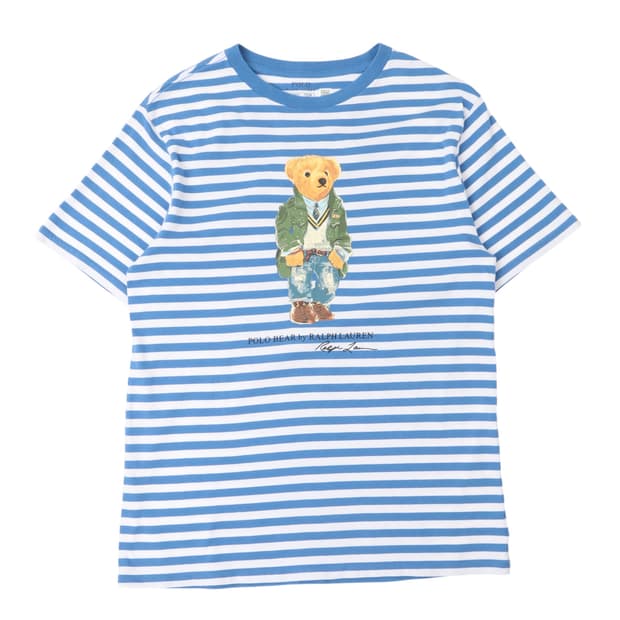 폴로 랄프로렌 폴로베어 블루 스트라이프 반팔 티셔츠