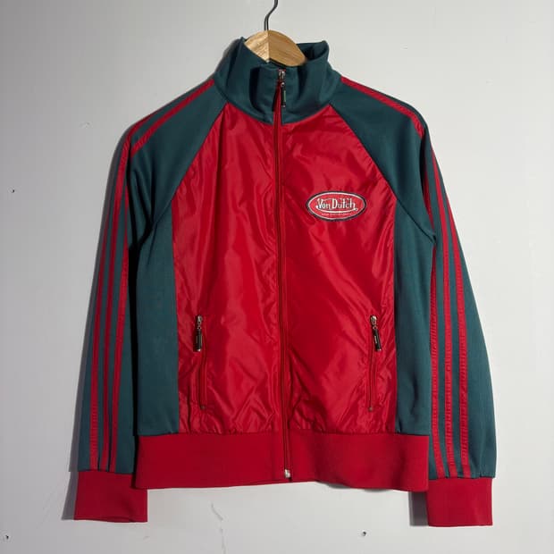 본더치(Von Dutch) 빈티지 레드 & 딥그린 트랙 자켓