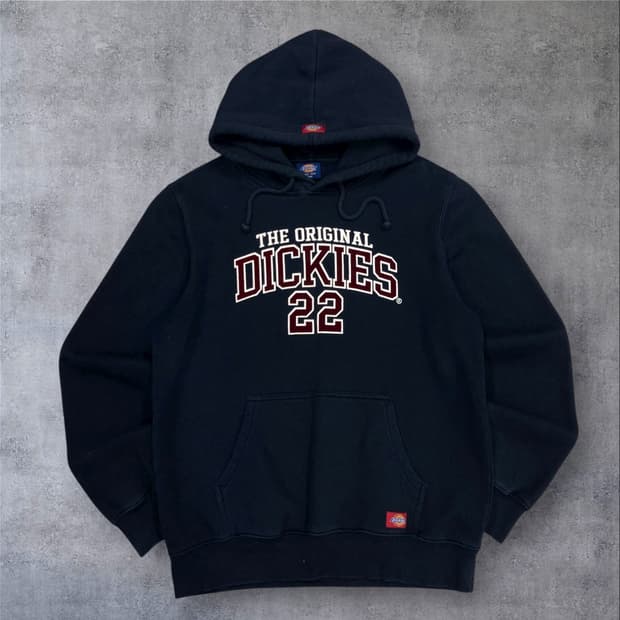 디키즈 네이비 컬러 스펠아웃 빅로고 후드티