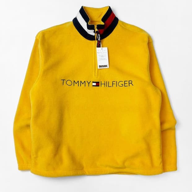타미힐피거 90s 올드스쿨 빅로고 플리스 하프 맨투맨 PN5032