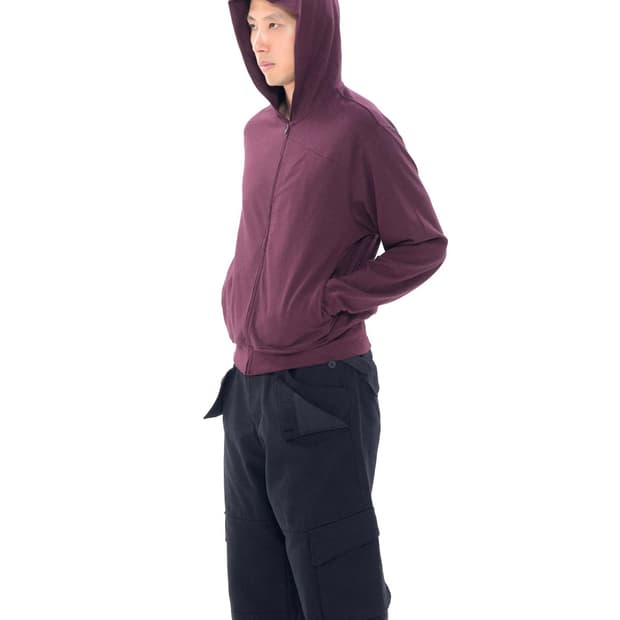 Layer Zip Hoodie Burgundy