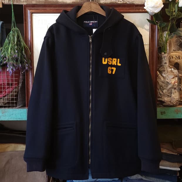 90s 폴로스포츠 울 카겟 후드 코트 L 랄프로렌 빈티지