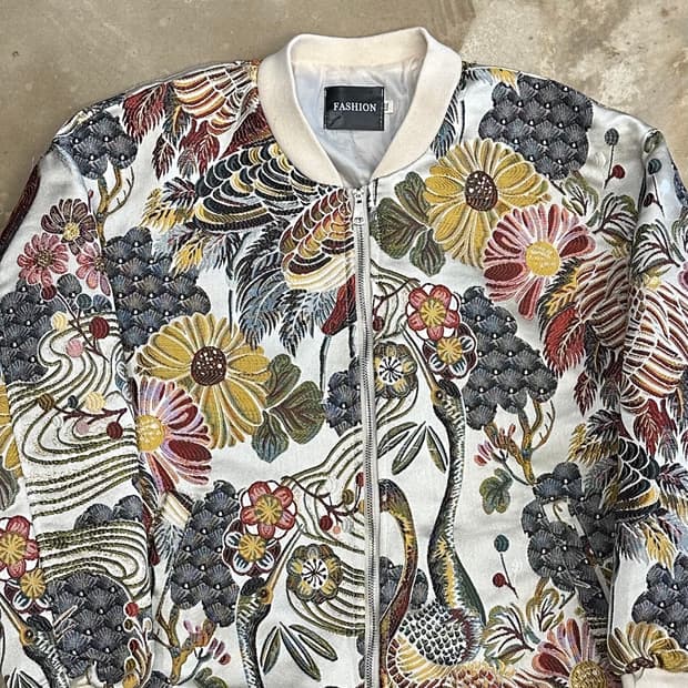 XXL vtg 플라워 자수 스카쟌