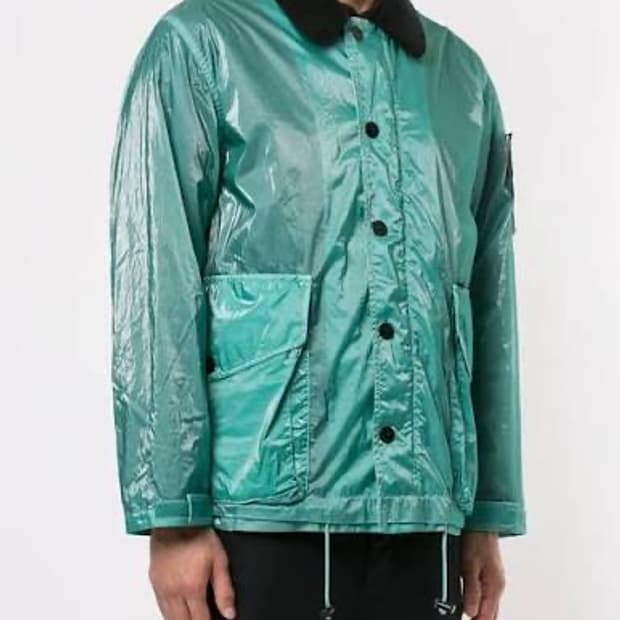 슈프림 스톤아일랜드 뉴 실크 자켓 블루 L