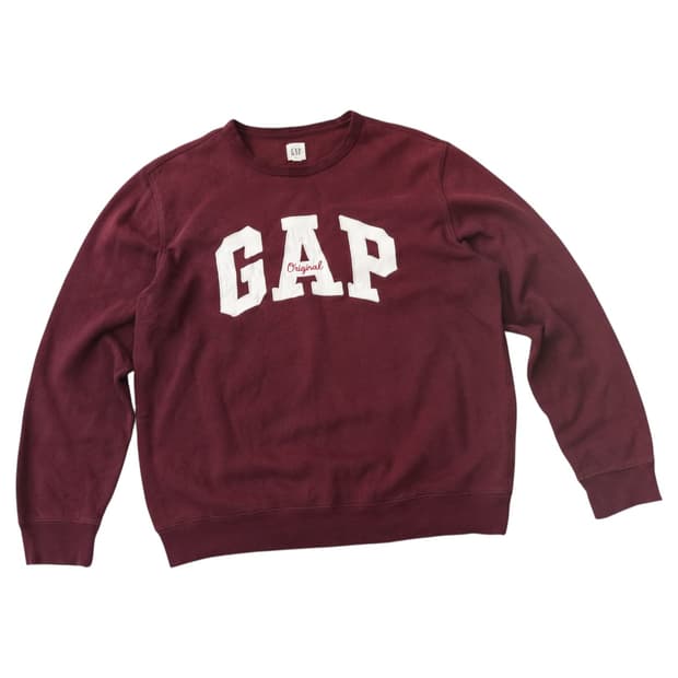 GAP 갭 빅로고 아플리케 버건디 맨투맨 스웻셔츠 (M)