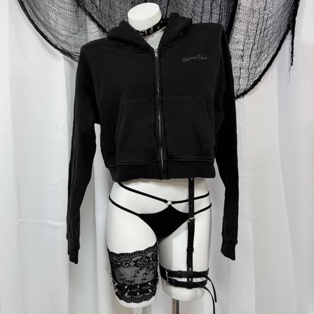 aelfric eden crop hood zip up