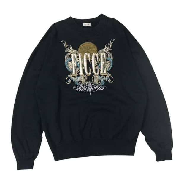 FICCE 피체 요시유키 코니시 빈티지 빅로고 블랙 맨투맨