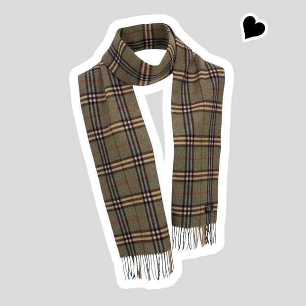 정품 버버리 노바체크 카키 머플러
